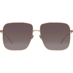 Linda Farrow - Andoa Squared Sunglasses in Rose Gold - LFL1254C3SUN - Eyewear - Avvenice