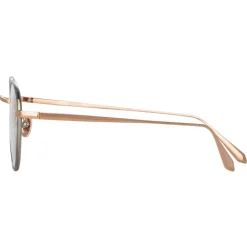 Linda Farrow - Anton Oval Optical Glasses in Rose Gold White Gold - LFL1230C2OPT - Eyewear - Avvenice