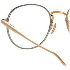 Linda Farrow - Anton Oval Optical Glasses in Rose Gold White Gold - LFL1230C2OPT - Eyewear - Avvenice