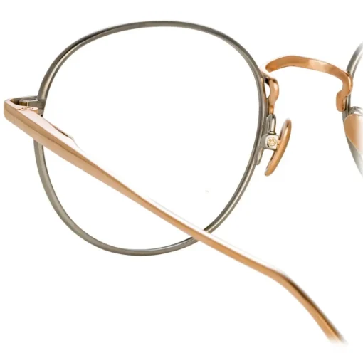 Linda Farrow - Anton Oval Optical Glasses in Rose Gold White Gold - LFL1230C2OPT - Eyewear - Avvenice
