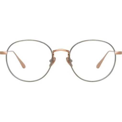 Linda Farrow - Anton Oval Optical Glasses in Rose Gold White Gold - LFL1230C2OPT - Eyewear - Avvenice