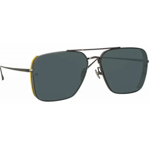 Linda Farrow - Asher Aviator Sunglasses in Nickel - LFL1122C3SUN - Eyewear - Avvenice^ Sunglasses