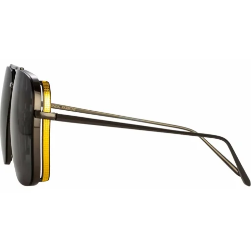 Linda Farrow - Asher Aviator Sunglasses in Nickel - LFL1122C3SUN - Eyewear - Avvenice^ Sunglasses