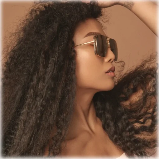 Linda Farrow - Asher Aviator Sunglasses in White Gold - LFL1122C2SUN - Eyewear - Avvenice