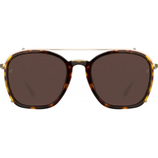 Linda Farrow - Aston Square Sunglasses in Light Gold - LFL1359C2SUN - Eyewear - Avvenice^ Sunglasses