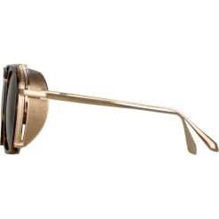Linda Farrow - Aston Square Sunglasses in Light Gold - LFL1359C2SUN - Eyewear - Avvenice^ Sunglasses