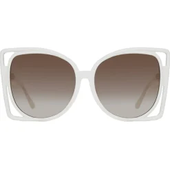 Linda Farrow - Astra Cat Eye Sunglasses in White - LFL1357C4SUN - Eyewear - Avvenice
