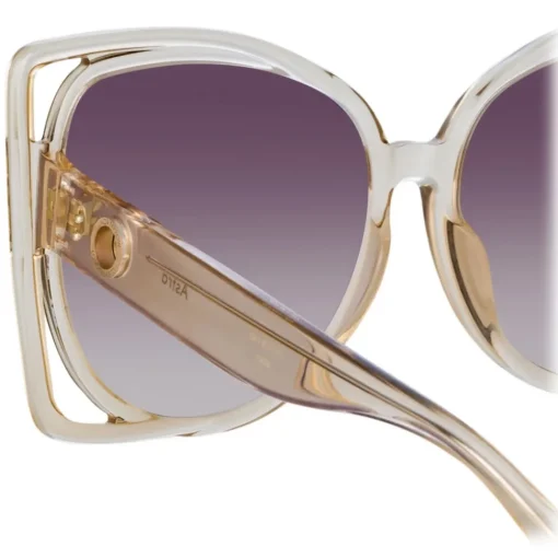 Linda Farrow - Astra Cat Eye Sunglasses in Ash - LFL1357C3SUN - Eyewear - Avvenice
