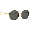 Linda Farrow - Bara Round Sunglasses in Black - LFL1247C4SUN - Eyewear - Avvenice^ Sunglasses