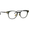 Linda Farrow - Bay D-Frame Optical Glasses in Green - LF25C12OPT - Eyewear - Avvenice