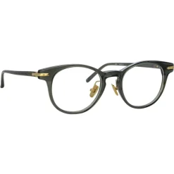 Linda Farrow - Bay D-Frame Optical Glasses in Green - LF25C12OPT - Eyewear - Avvenice