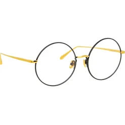 Linda Farrow - Bea Round Optical Glasses in Yellow Gold - LFL1333C1OPT - Eyewear - Avvenice