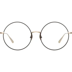 Linda Farrow - Bea Round Optical Glasses in Light Gold - LFL1333C2OPT - Eyewear - Avvenice^ Sunglasses