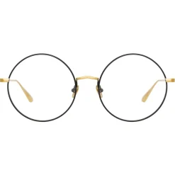 Linda Farrow - Bea Round Optical Glasses in Yellow Gold - LFL1333C1OPT - Eyewear - Avvenice