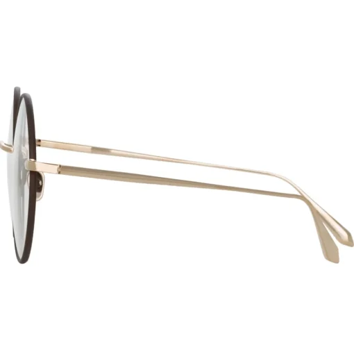 Linda Farrow - Bea Round Optical Glasses in Light Gold - LFL1333C2OPT - Eyewear - Avvenice^ Sunglasses