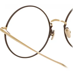 Linda Farrow - Bea Round Optical Glasses in Light Gold - LFL1333C2OPT - Eyewear - Avvenice^ Sunglasses