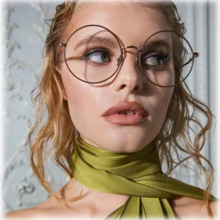 Linda Farrow - Bea Round Optical Glasses in Light Gold - LFL1333C2OPT - Eyewear - Avvenice^ Sunglasses