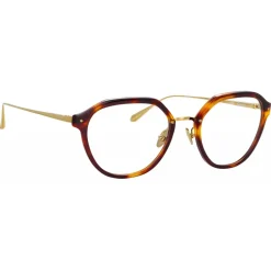 Linda Farrow - Cacao Angular Optical Glasses in Tortoiseshell - LFL1273C2OPT - Eyewear - Avvenice