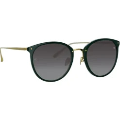 Linda Farrow - Calthorpe Oval Sunglasses in Green - LFL251C80SUN - Eyewear - Avvenice