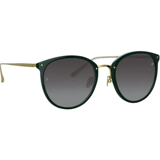 Linda Farrow - Calthorpe Oval Sunglasses in Green - LFL251C80SUN - Eyewear - Avvenice