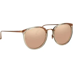 Linda Farrow - Calthorpe Oval Sunglasses in Rose Gold - LFL251C36SUN - Eyewear - Avvenice^ Sunglasses