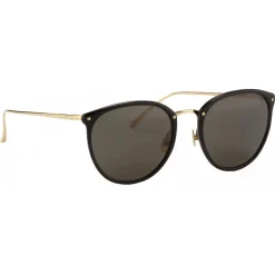 Linda Farrow - Calthorpe Oval Sunglasses in Black - LFLC251C13SUN - Eyewear - Avvenice^ Sunglasses