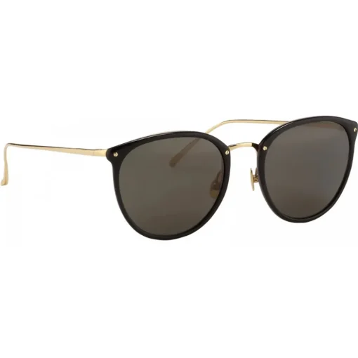 Linda Farrow - Calthorpe Oval Sunglasses in Black - LFLC251C13SUN - Eyewear - Avvenice^ Sunglasses