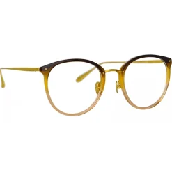 Linda Farrow - Calthorpe Oval Optical Glasses in Gradient Brown - LFL251C84OPT - Eyewear - Avvenice^ Sunglasses