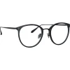 Linda Farrow - Calthorpe Oval Optical Frames in Black and Nickel - LFL251C82OPT - Eyewear - Avvenice^ Sunglasses