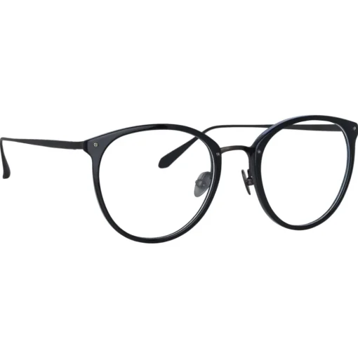 Linda Farrow - Calthorpe Oval Optical Frames in Black and Nickel - LFL251C82OPT - Eyewear - Avvenice^ Sunglasses