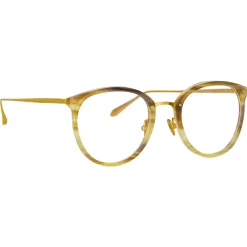 Linda Farrow - Calthorpe Oval Optical Glasses in Horn - LFL251C78OPT - Eyewear - Avvenice