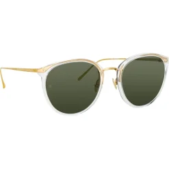 Linda Farrow - Calthorpe Oval Sunglasses in Clear - LFL251C76SUN - Eyewear - Avvenice