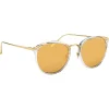 Linda Farrow - Calthorpe Oval Sunglasses in Gold - LFL251C26SUN - Eyewear - Avvenice