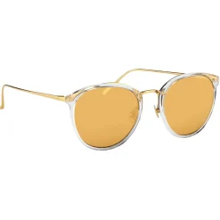 Linda Farrow - Calthorpe Oval Sunglasses in Gold - LFL251C26SUN - Eyewear - Avvenice