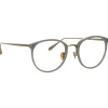 Linda Farrow - Calthorpe Oval Optical Frames in Steel - LFL251C91OPT - Eyewear - Avvenice