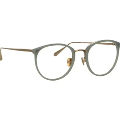 Linda Farrow - Calthorpe Oval Optical Frames in Steel - LFL251C91OPT - Eyewear - Avvenice