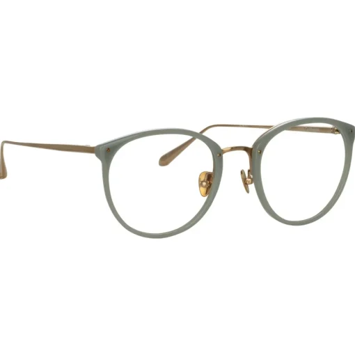 Linda Farrow - Calthorpe Oval Optical Frames in Steel - LFL251C91OPT - Eyewear - Avvenice