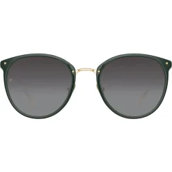 Linda Farrow - Calthorpe Oval Sunglasses in Green - LFL251C80SUN - Eyewear - Avvenice