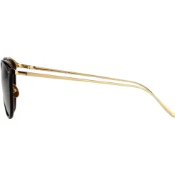 Linda Farrow - Calthorpe Oval Sunglasses in Black - LFLC251C13SUN - Eyewear - Avvenice^ Sunglasses