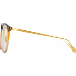 Linda Farrow - Calthorpe Oval Optical Glasses in Gradient Brown - LFL251C84OPT - Eyewear - Avvenice^ Sunglasses