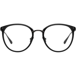 Linda Farrow - Calthorpe Oval Optical Frames in Black and Nickel - LFL251C82OPT - Eyewear - Avvenice^ Sunglasses