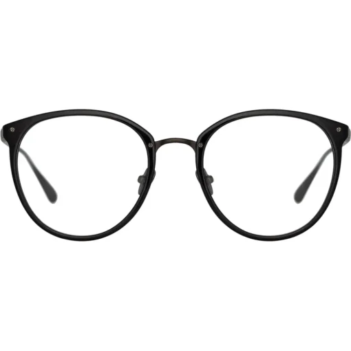 Linda Farrow - Calthorpe Oval Optical Frames in Black and Nickel - LFL251C82OPT - Eyewear - Avvenice^ Sunglasses