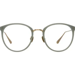 Linda Farrow - Calthorpe Oval Optical Frames in Steel - LFL251C91OPT - Eyewear - Avvenice