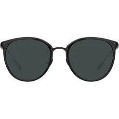 Linda Farrow - Calthorpe Oval Sunglasses in Black Matt Nickel (Men’s) - LFL251C79SUN - Eyewear - Avvenice^ Sunglasses