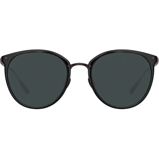 Linda Farrow - Calthorpe Oval Sunglasses in Black Matt Nickel (Men’s) - LFL251C79SUN - Eyewear - Avvenice^ Sunglasses