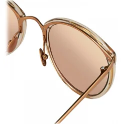 Linda Farrow - Calthorpe Oval Sunglasses in Rose Gold - LFL251C36SUN - Eyewear - Avvenice^ Sunglasses