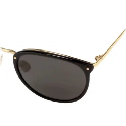 Linda Farrow - Calthorpe Oval Sunglasses in Black - LFLC251C13SUN - Eyewear - Avvenice^ Sunglasses