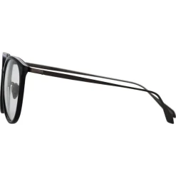 Linda Farrow - Calthorpe Oval Optical Frames in Black and Nickel - LFL251C82OPT - Eyewear - Avvenice^ Sunglasses