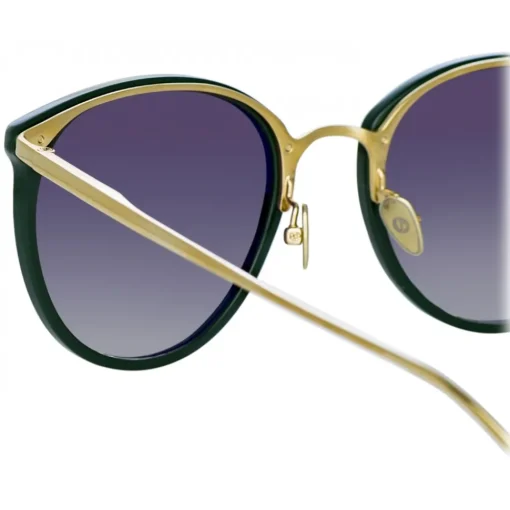 Linda Farrow - Calthorpe Oval Sunglasses in Green - LFL251C80SUN - Eyewear - Avvenice
