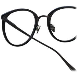 Linda Farrow - Calthorpe Oval Optical Frames in Black and Nickel - LFL251C82OPT - Eyewear - Avvenice^ Sunglasses